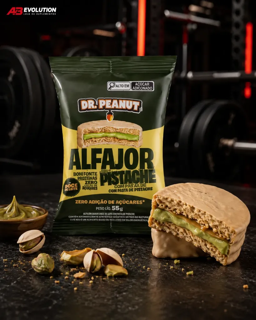 Dr Peanut Alfajor Dr. Peanut (Pistache Cobertura de Chocolate Branco)