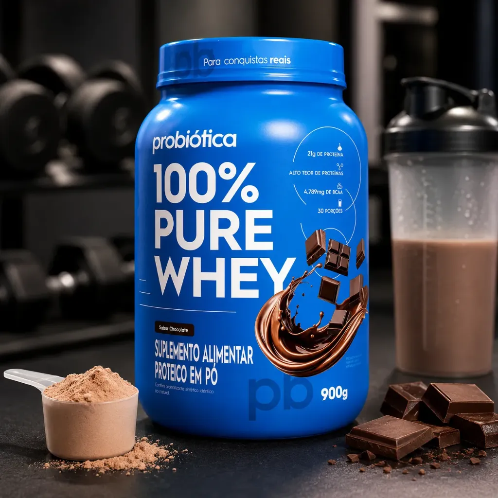 100% Pure Whey  Probiótica (Chocolate, Padrão)